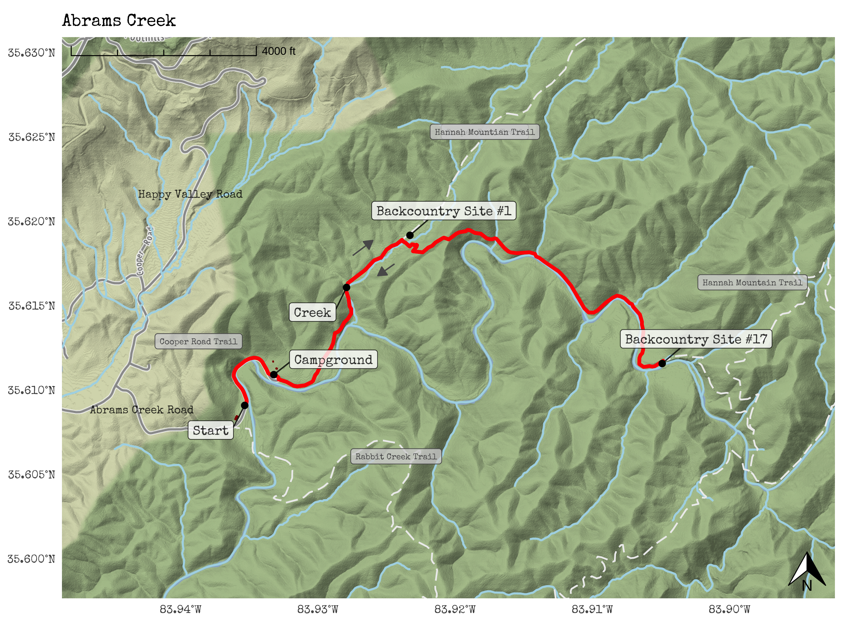 Abrams Creek Trail Map